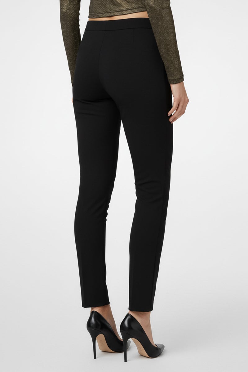 armani Emporio Armani Women Regular Fit Solid No Stretch Skinny Pants, Navy Blue - Image 2
