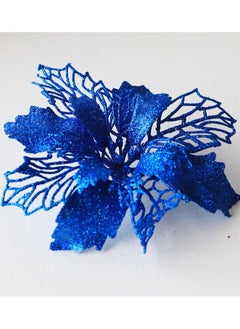ACLIX Pack Of Four Artificial Flower for Christmas Tree Colorful Glitter Flowers DIY Home Ornaments  - Image 5