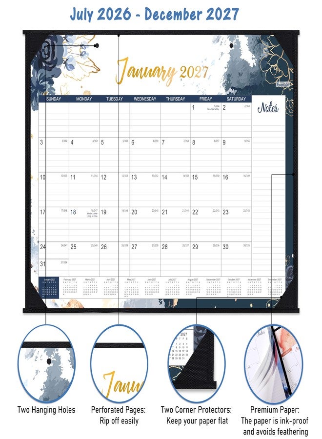 Tersus Large Desk Calendar 2026-2027, July 2026 - December 2027, 18 Month Desk Calendar, 22" x 17", Corner Protectors, Schedule Planner for Home, Office - Image 5