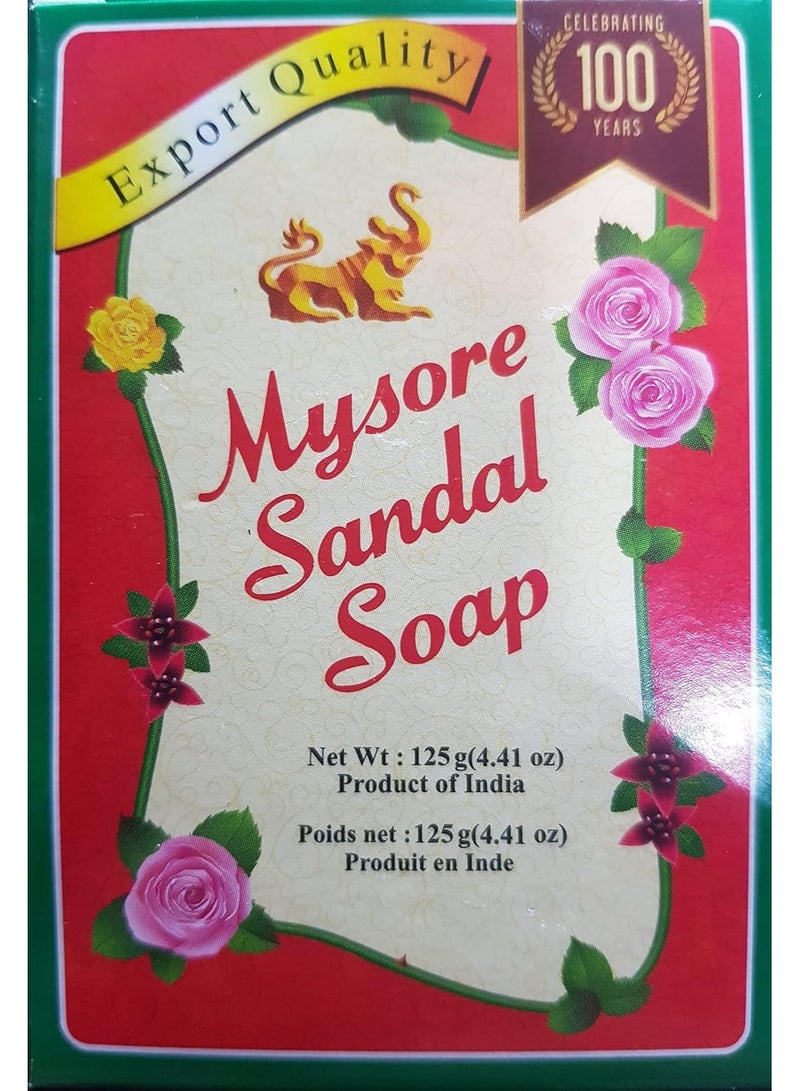مايسور صندل صابون الاستحمام الأصلي "مايسور صندل" (Mysore Sandal) بوزن 125 جم | خشب الصندل | مرطب | صابون استحمام طبيعي للرجال والنساء - Image 4