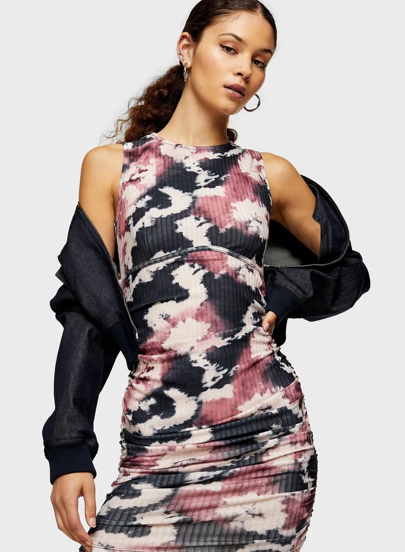 TOPSHOP Tie Dye Sleeveless Mini Dress