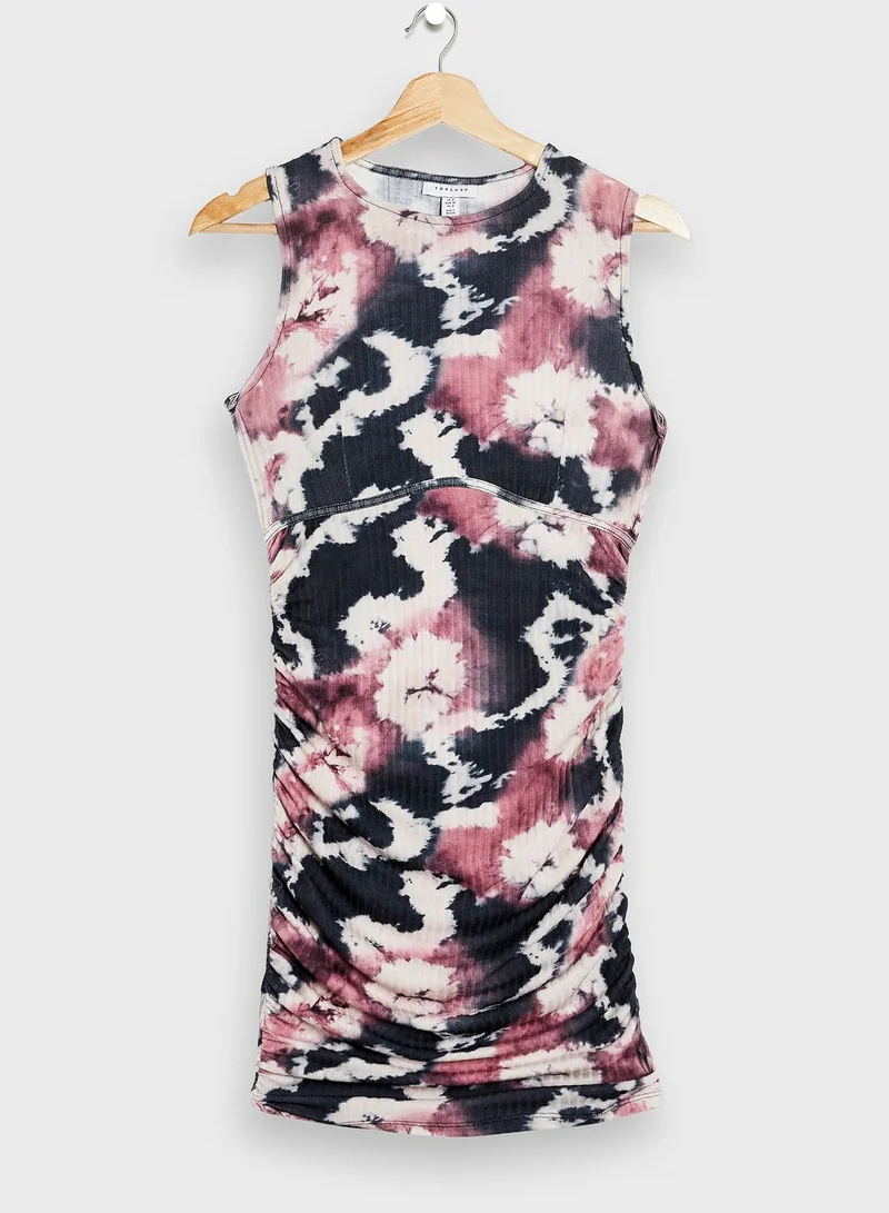 TOPSHOP Tie Dye Sleeveless Mini Dress