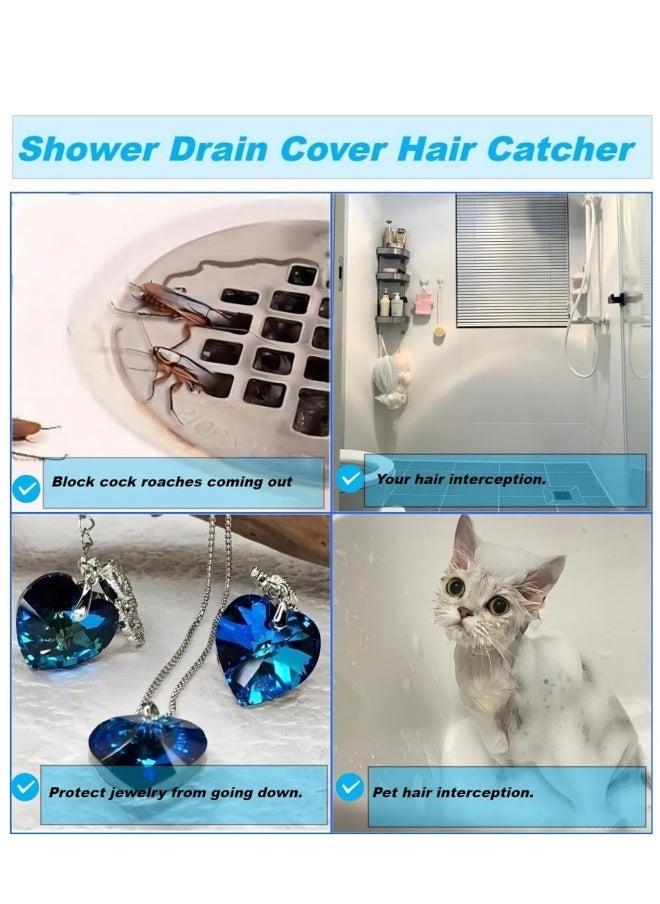 BUPY 50 Pcs Shower Drain Cover Hair Catcher/Shower Drain Mesh Sticker/Laundry,Bathroom, Kitchen, Sink, Drain, Adhesive Window Screen Repair Tape Kit  - Image 3