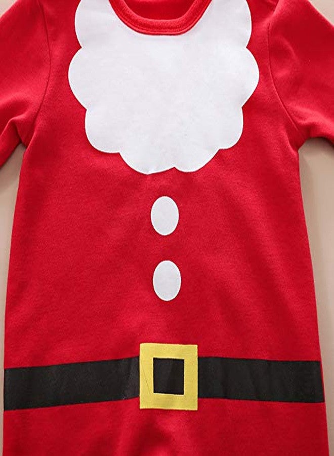 Hifot My First Christmas Baby Girl Boy Santa Romper newborn christmas outfits for boys Long Sleeve Jumpsuit + Hat Infant Outfits Set - Image 5