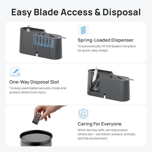 HOZO 10PCS Ultrasonic Cutter Replacement Blades – Compatible with NeoBlade & Most Ultrasonic Cutting Tools,SK5 High Carbon Steel,Safety Dispenser with Waste Slot, Blade Storage Box - 02 Long Blade - Image 3