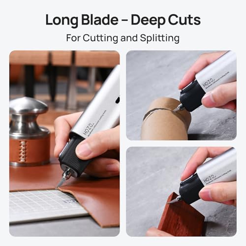 HOZO 10PCS Ultrasonic Cutter Replacement Blades – Compatible with NeoBlade & Most Ultrasonic Cutting Tools,SK5 High Carbon Steel,Safety Dispenser with Waste Slot, Blade Storage Box - 02 Long Blade - Image 2