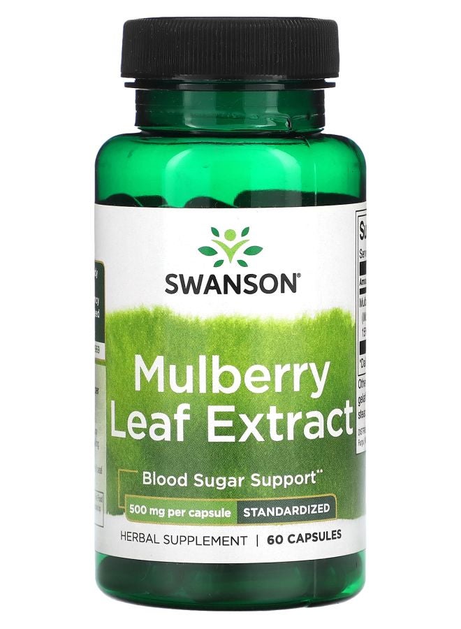 SWANSON مستخلص أوراق التوت، 500 ملجم، 60 كبسولة - Image 1