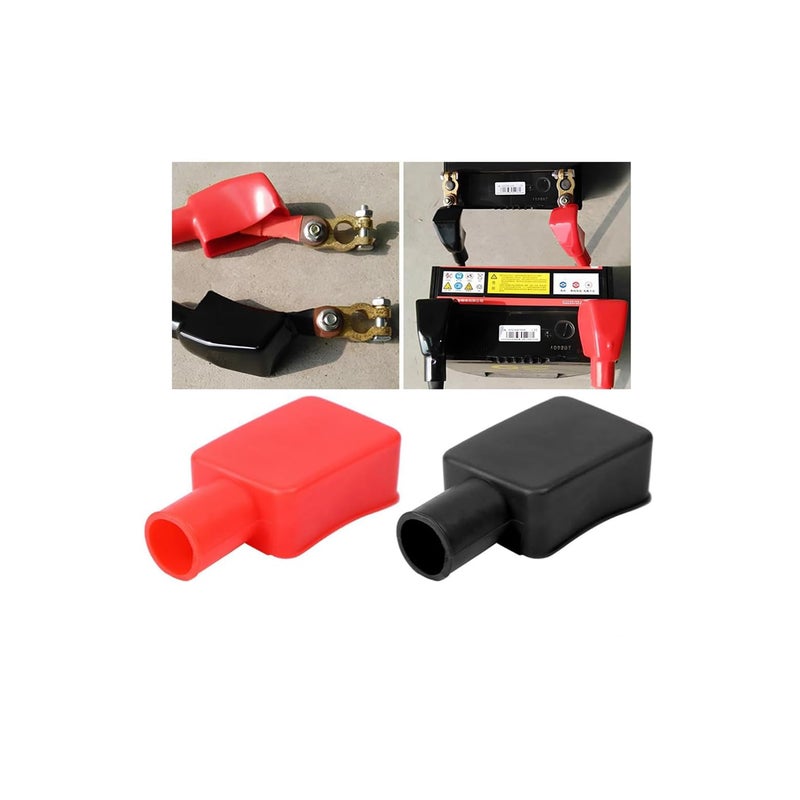 Zipelo Car Battery Terminal Cover 2PCS Soft Rubber Vehicle Insulating Battery Protector Positive Negative Poles Automotive Stud Connector Top Post Cap Universal for Truck Motorcycle Bike