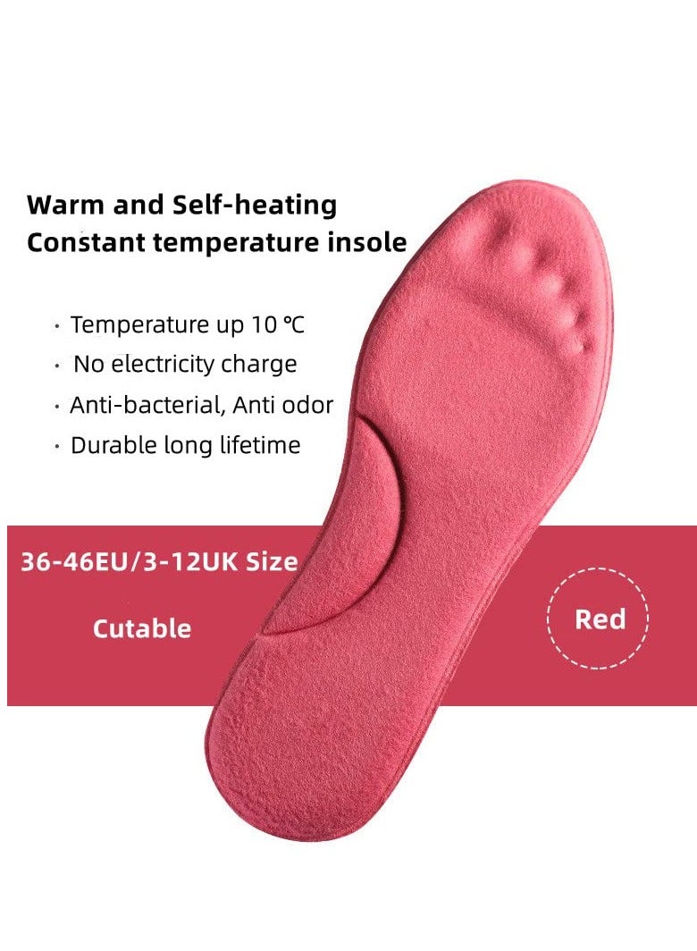 Excefore Self-Heating Insoles, Feet Warm Memory Foam Arch Support Insoles Winter Sports Shoes Self-heating Shoe Pads, for Trainers, Sports, Warm Health Gift Women and Men (Pink, 39-40) - Image 5