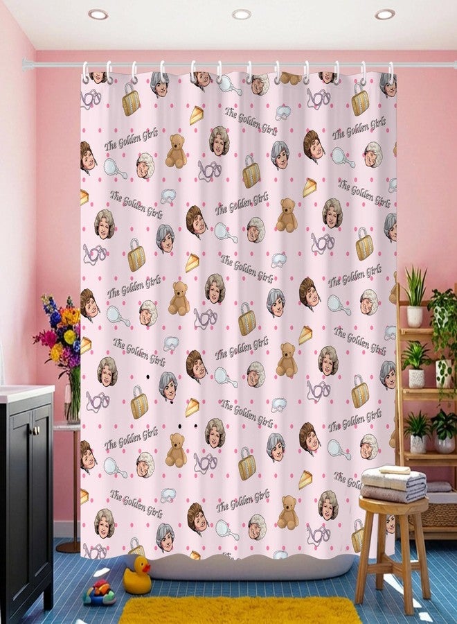 TSLOVER The Golden Girls Shower Curtain,Tv Show Gifts for Women Friends, Golden Girls Merchandise Waterproof Polyester Fabric Bath Curtain Decor,72x72 Inches - Image 1