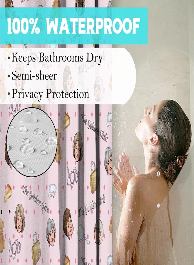 TSLOVER The Golden Girls Shower Curtain,Tv Show Gifts for Women Friends, Golden Girls Merchandise Waterproof Polyester Fabric Bath Curtain Decor,72x72 Inches - Image 4