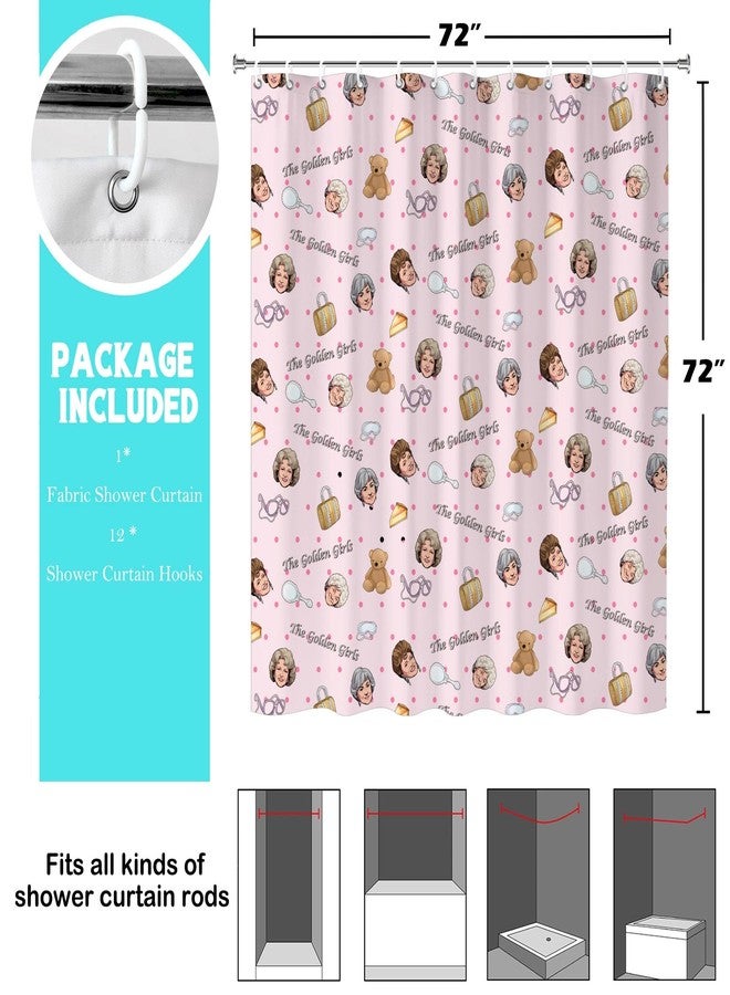 TSLOVER The Golden Girls Shower Curtain,Tv Show Gifts for Women Friends, Golden Girls Merchandise Waterproof Polyester Fabric Bath Curtain Decor,72x72 Inches - Image 3