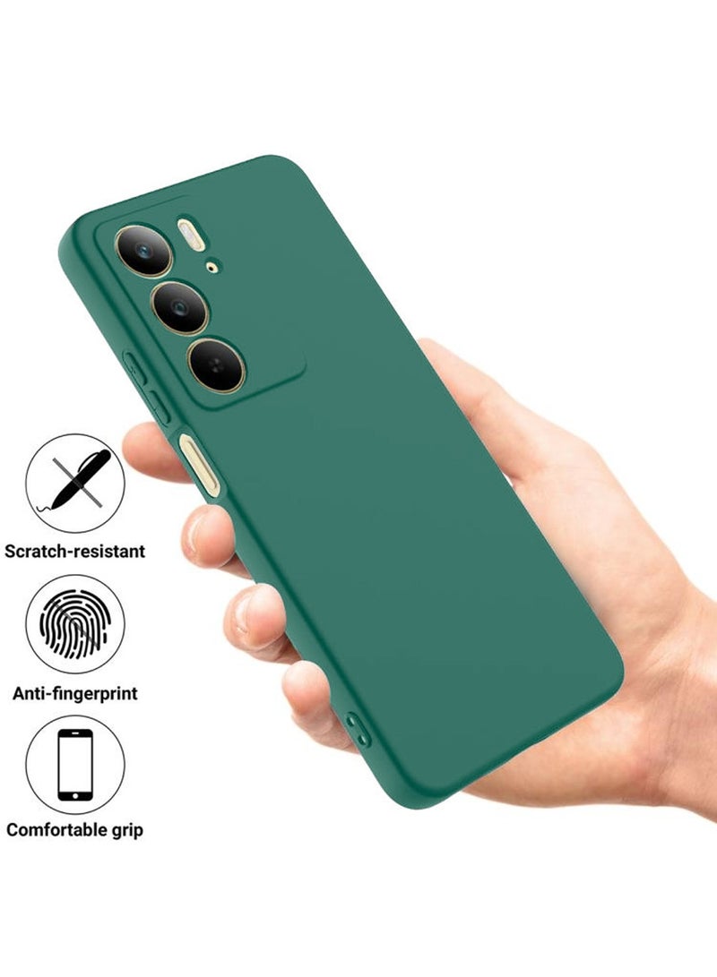 Wtech Realme C75 4G 2024 Premium Soft Liquid Silicone Case Cover - Dark Green - Image 2