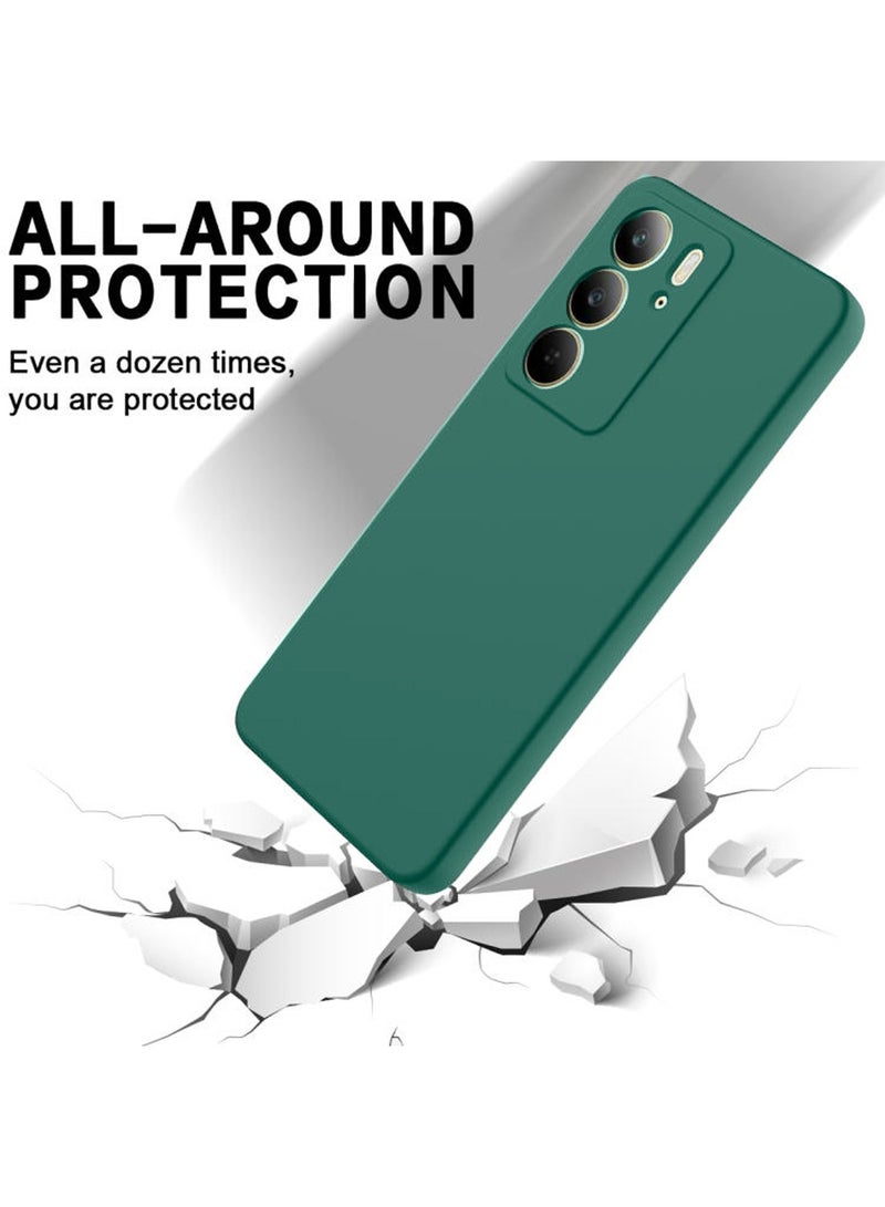 Wtech Realme C75 4G 2024 Premium Soft Liquid Silicone Case Cover - Dark Green - Image 5