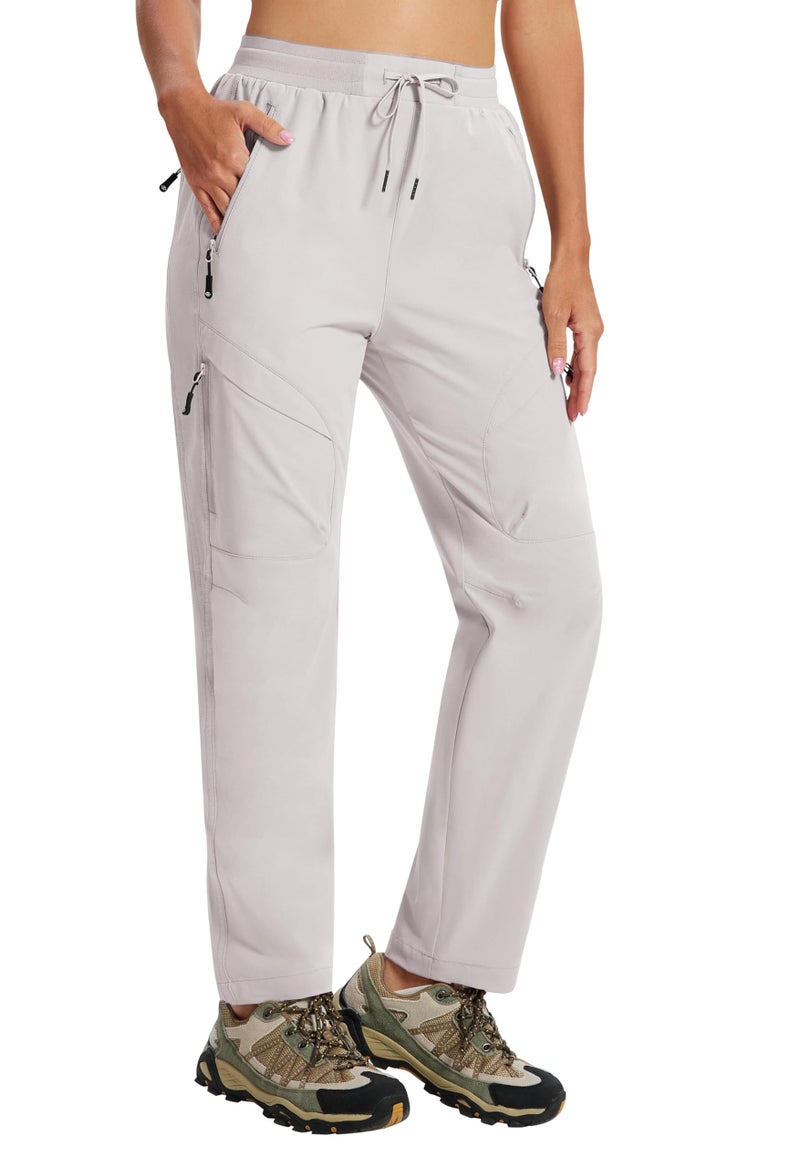 AIRIKE Womens Hiking Pants Lightweight Quick Dry Cargo Pants Casual Work Travel Outdoor Pant Ash Gray S - Image 2