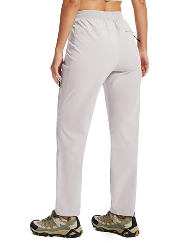 AIRIKE Womens Hiking Pants Lightweight Quick Dry Cargo Pants Casual Work Travel Outdoor Pant Ash Gray S - Image 3