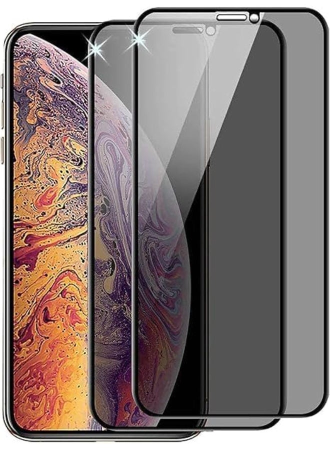 ليون ستور واقي شاشة للخصوصية متوافق مع ايفون X - xs 11Pro من الزجاج المقسى تغطية كاملة مضادة للتجسس قطعتان - Image 1