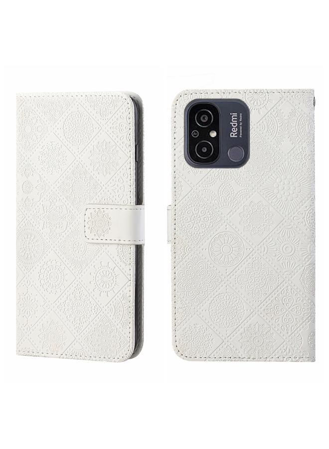 Case For Xiaomi Redmi 12C Ethnic Style Embossed Pattern Leather Phone Case