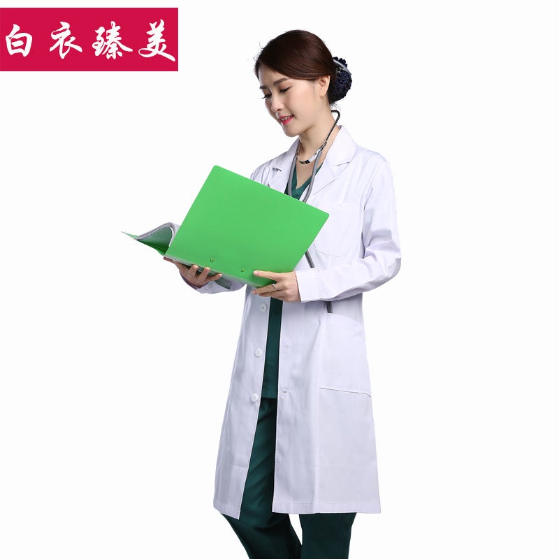 White Lab Coat Long-Sleeved Doctor'S Clothing Men'S Summer Thin Half-Sleeved Short-Sleeved Long Lab Coat Chemical Doctor'S Work Clothes - Image 5