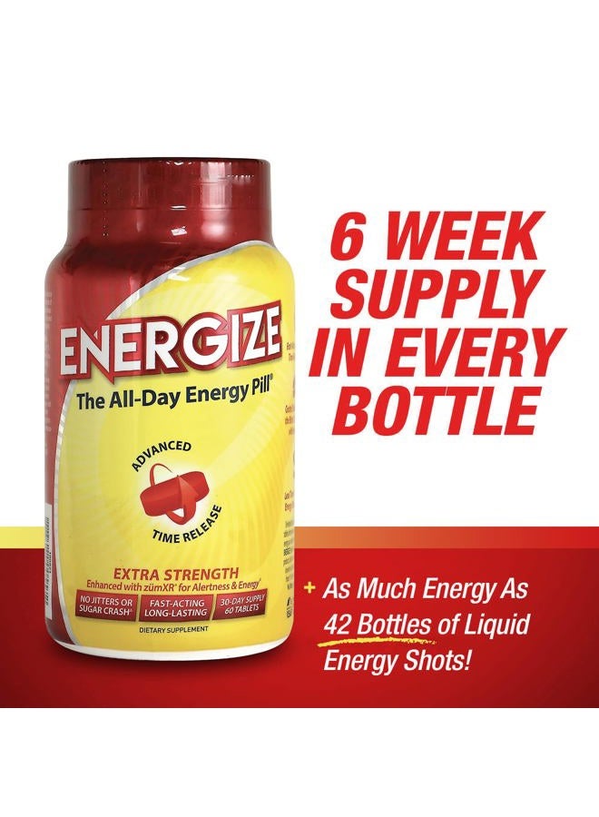 iSatori Energise Extra Strength Caffeine Pills - Fast Acting Long-Lasting Energy Pill - Extended-Release Caffeine - Improved Alertness and Clarity - All Day Energy, No Jitters, No Crash (60 Tablets) - Image 4