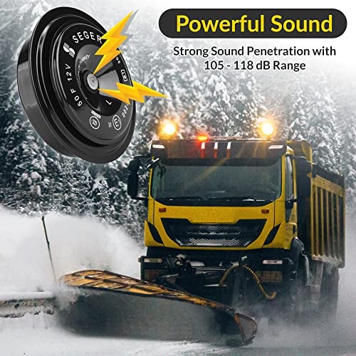 SEGER Disc Horn - 50F Series, 12V, Low Tone, Waterproof, Universal Fit, Loud Truck Horn with Mounting Bracket - Image 2