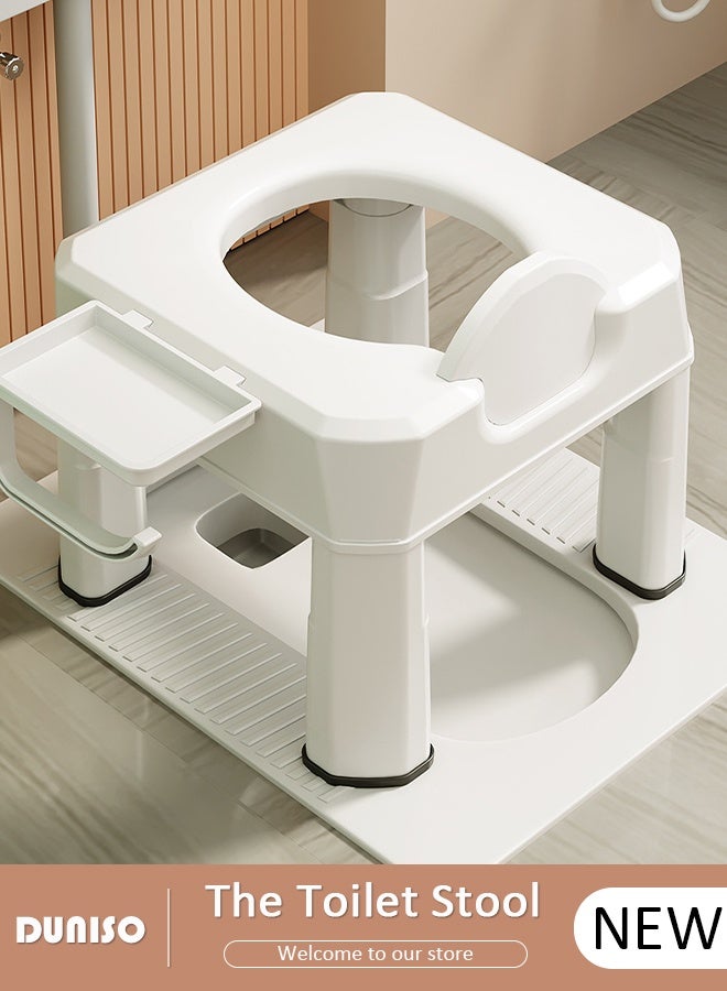 DUNISO Bathroom Stools Toilet Foot Stool Squat Bathroom Foot Rest Non-Slip Plastic Potty Stool Portable Poop Stool Adjustable Heights Toilet Footstool for Pregnant Women, Old/Children - Image 1
