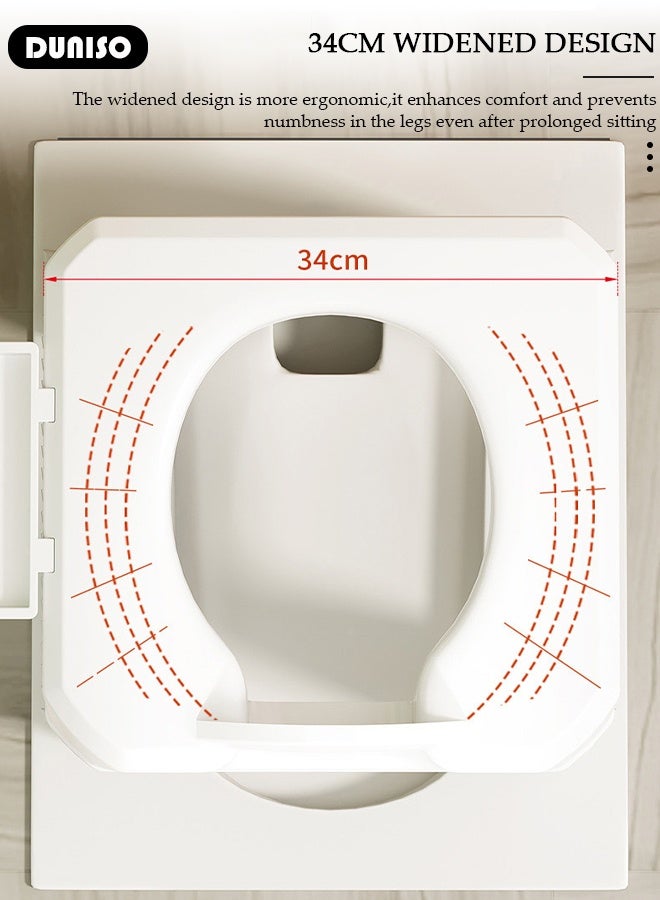 DUNISO Bathroom Stools Toilet Foot Stool Squat Bathroom Foot Rest Non-Slip Plastic Potty Stool Portable Poop Stool Adjustable Heights Toilet Footstool for Pregnant Women, Old/Children - Image 5