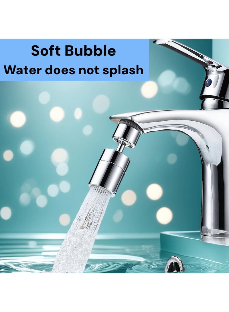 انسجام مهوية صنبور دوارة، قابلة للدوران 360 درجة، مزودة برأس صنبور مانع للتسرب، مزودة برشاش مزدوج الوظيفة، للمطبخ/الحمام، مطلية بالكروم - Image 2