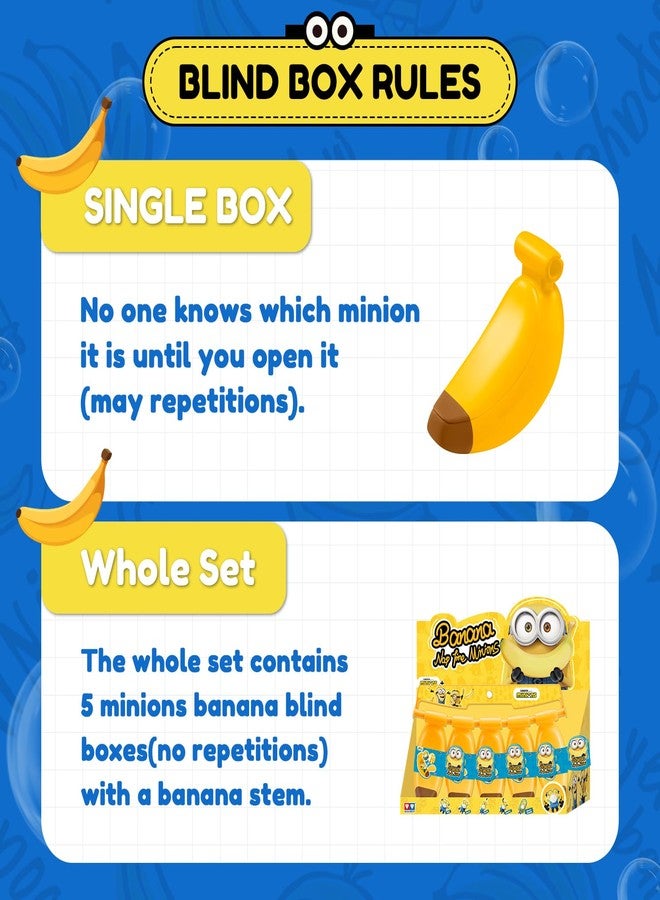 Minions Blind Box Figures, Banana Rocking Sleeping Bag, Keychain Stress Relief, Squishy Stress Toys for All Ages, 1 Pack - Image 5
