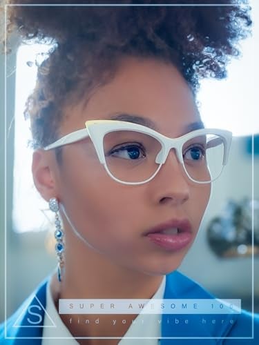 SA106 Womens High Point Squared Half Rim Look Cat Eye Glasses Black - Image 4