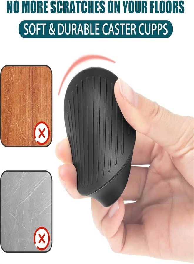 YJ Non Slip Furniture Coasters, 4pcs Round Rubber Furniture Caster Cups Non Skid Furniture Cups Anti Skid Leg Coasters Floor Protector for Bed Couch Stoppers, 7.6x7.6cm - Image 3
