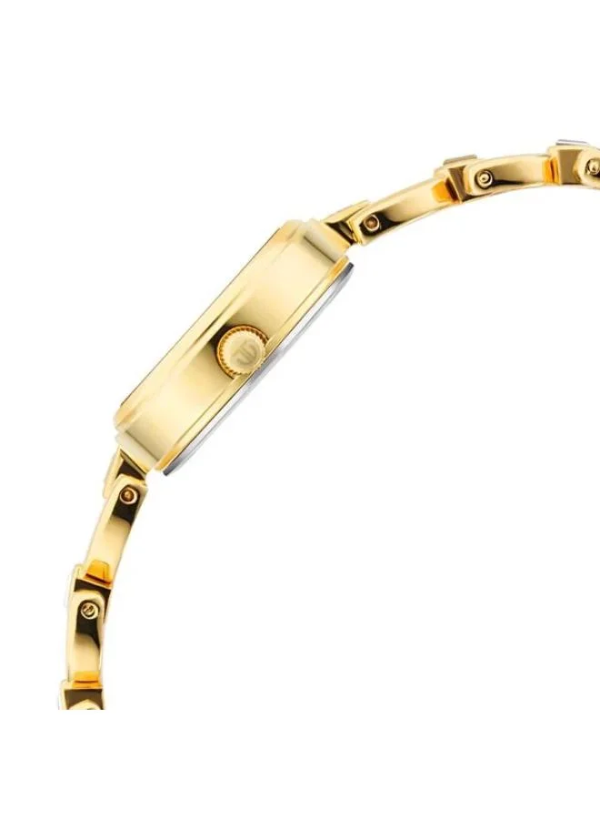 تيتان ساعة نسائية بعقارب وسوار معدني ذهبي