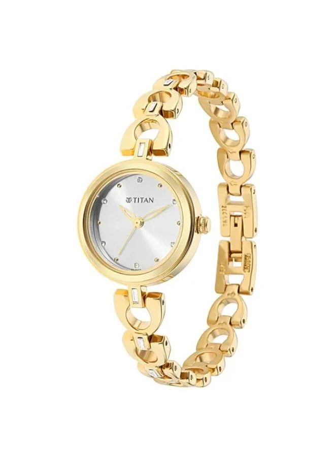 TITAN Women's Analog Display Watch With Gold Metal Strap - 2601YM04