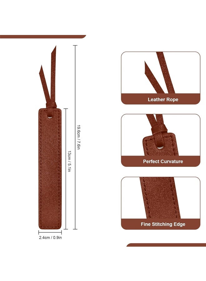 4 Pcs Leather Bookmark, Classic Stitched Bookmark with Leather Rope, Bookmarks for Men, Handmade Stitched Book Marks Page Markers for Book Reader Teachers Students School Office - Image 2