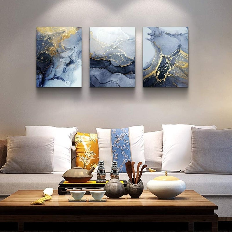 Al Raied ARS® Abstract Wall Decor - 3 Panel Canvas Art for Living Room and Bedroom - Image 4