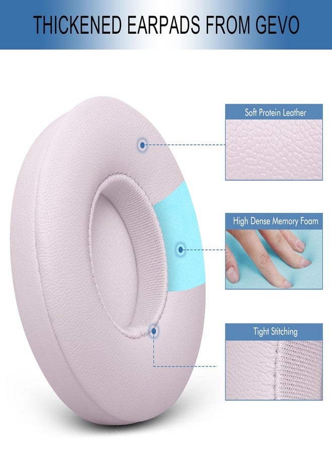 GEVO Ear Pads Replacement for Beats Solo 4 Wireless On-Ear Headphones, Earpads Ear Cushions for Solo 4 with Soft Protein Leather, Stronger 3M Adhesive (Cloud Pink) - Image 3