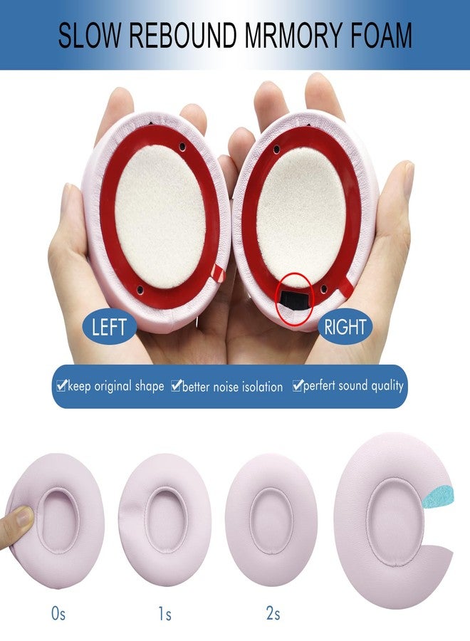 GEVO Ear Pads Replacement for Beats Solo 4 Wireless On-Ear Headphones, Earpads Ear Cushions for Solo 4 with Soft Protein Leather, Stronger 3M Adhesive (Cloud Pink) - Image 4