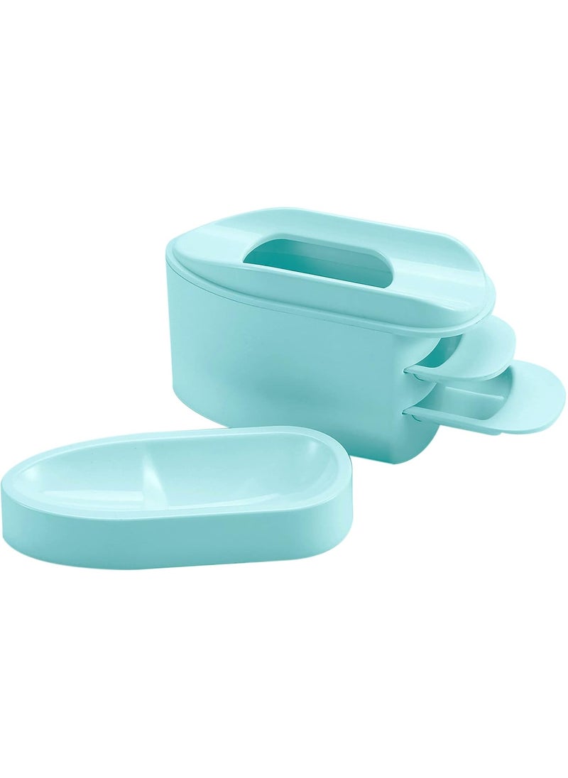 unibouti 2-in-1 Dip Powder Recycling Tray System & French Tip Mold Dip Nail Tray - Nail Powder Glitter Rhinestones Pearls Saver Holder Storage Container Recycling Tool - French Smile Line Making Mold - Blue 