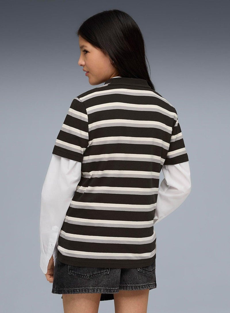 PUMA Youth Essential Elevated Striped T-Shirt - Image 2