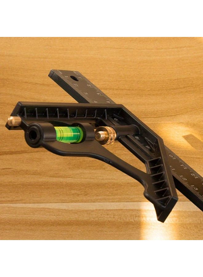 Black 45 Degree Woodworking Square Adjustable Slide Measuring Tool for DIY Projects - Image 5