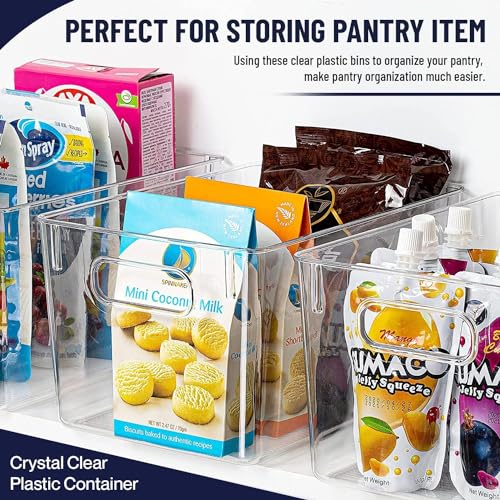 CONTROL KITCHEN Clear Plastic Storage Bins, Pantry Organizers and Storage Containers Fridge Organizer Bins for Organizing Kitchen Cabinet Organizer Bin Bathroom Freezer Refrigerator Organization - Image 3