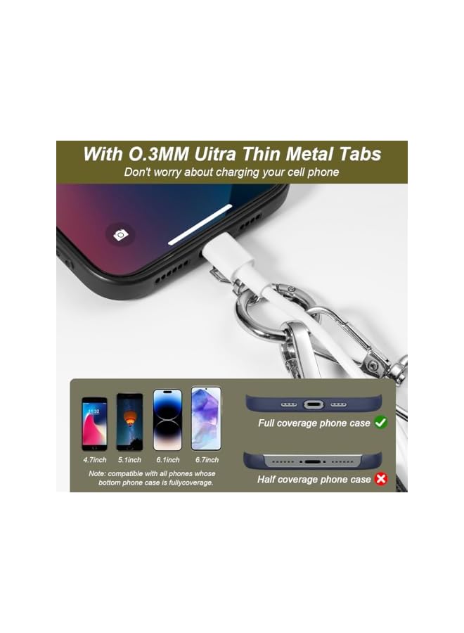 Green Tiger Phone Lanyard Crossbody, 2-in-1 Phone Sling Lanyard with Utility Zipper Pouch & Stainless Steel Phone Tether Tabs, Adjustable Neck/Shoulder Strap for Travel, Outdoor Activities - Image 5