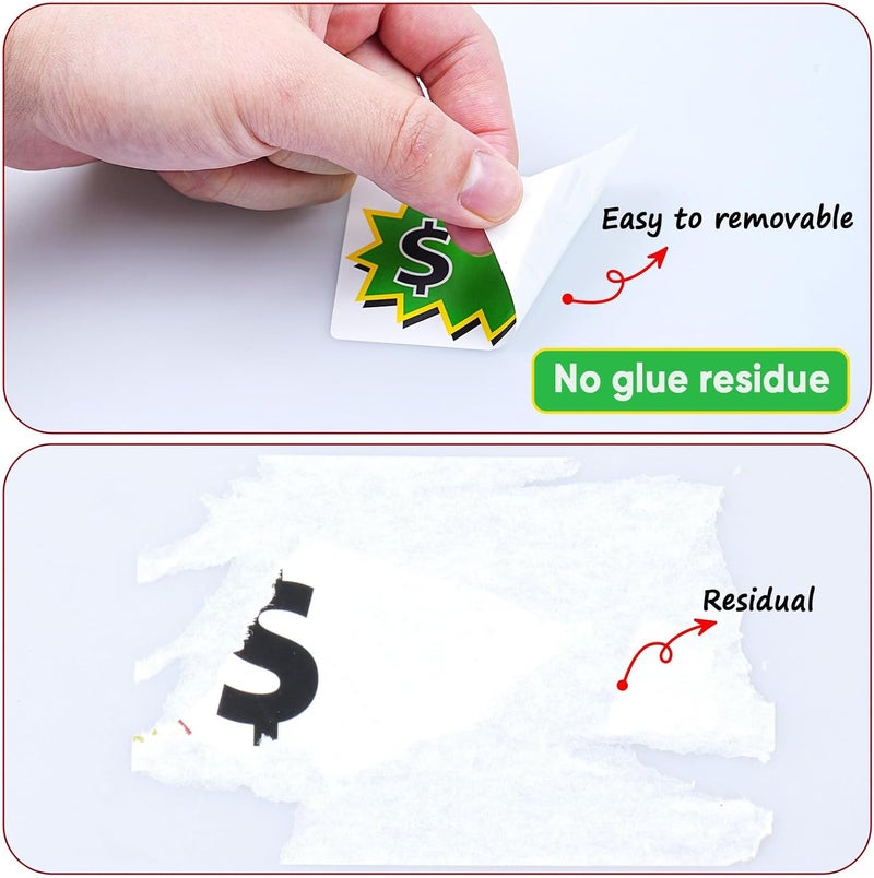 labelon 300 Pcs Garage Sale Stickers, (2"x3") Removable Adhesive Price tag Stickers for Yard Sale, Price Labels for Retail, Annual Community, Flea Market (Green) - Image 3