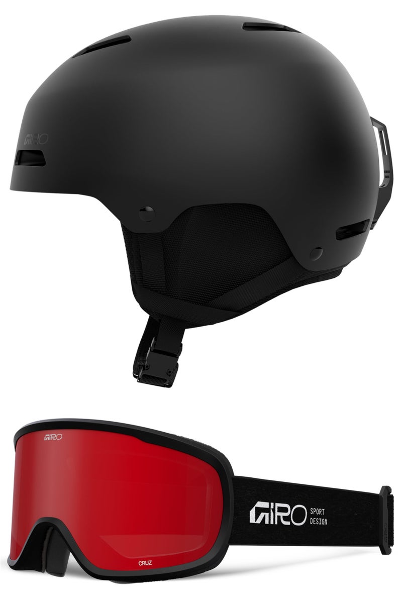 Giro Ledge Snow Helmet/Goggle Combo - (Combo) Matte Black - Black Stacked - Size Medium - Image 1