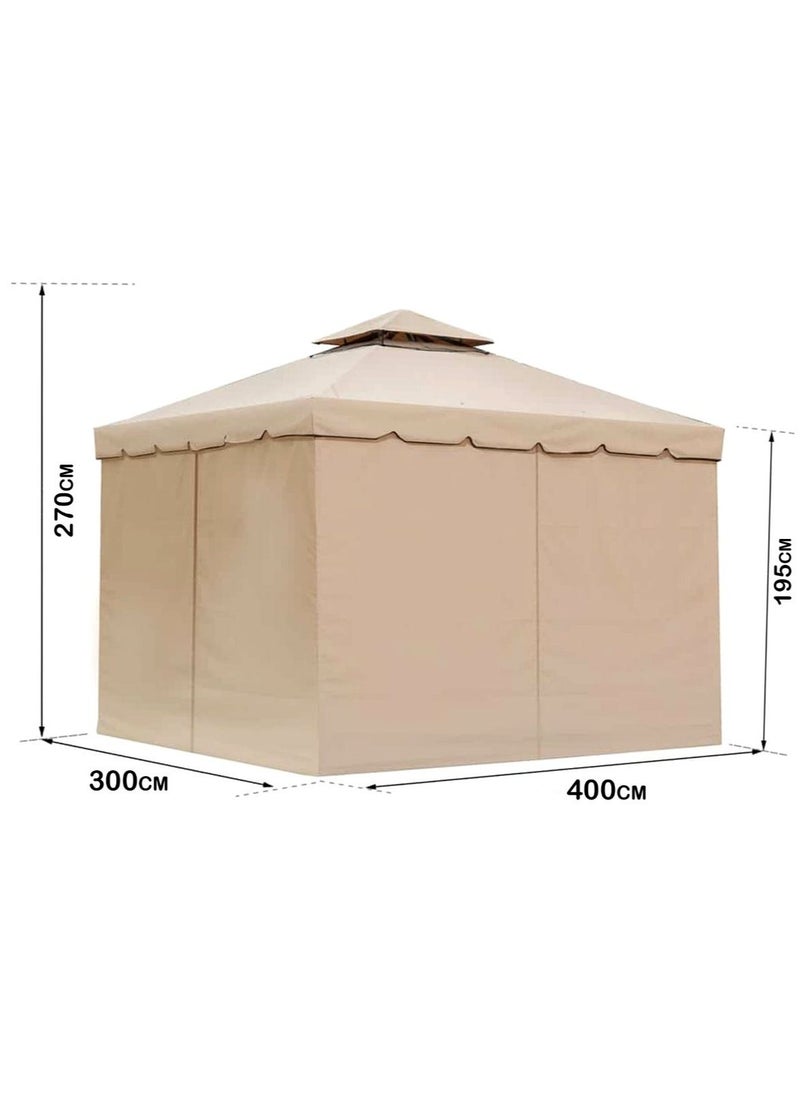 Living - Outdoor Patio Gazebo with Polyester Curtains and Netted Screens 300*400cm. - Image 1