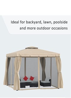 Living Outdoor Patio Gazebo with Polyester Curtains and Netted Screens 300*400cm.  - Image 4