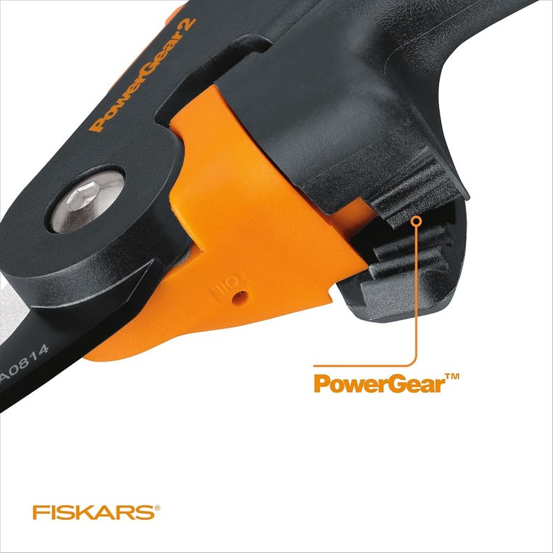 فيسكارس 1 FISKARS POWERGEAR مقص تقليم بايباس أسود/برتقالي - Image 2