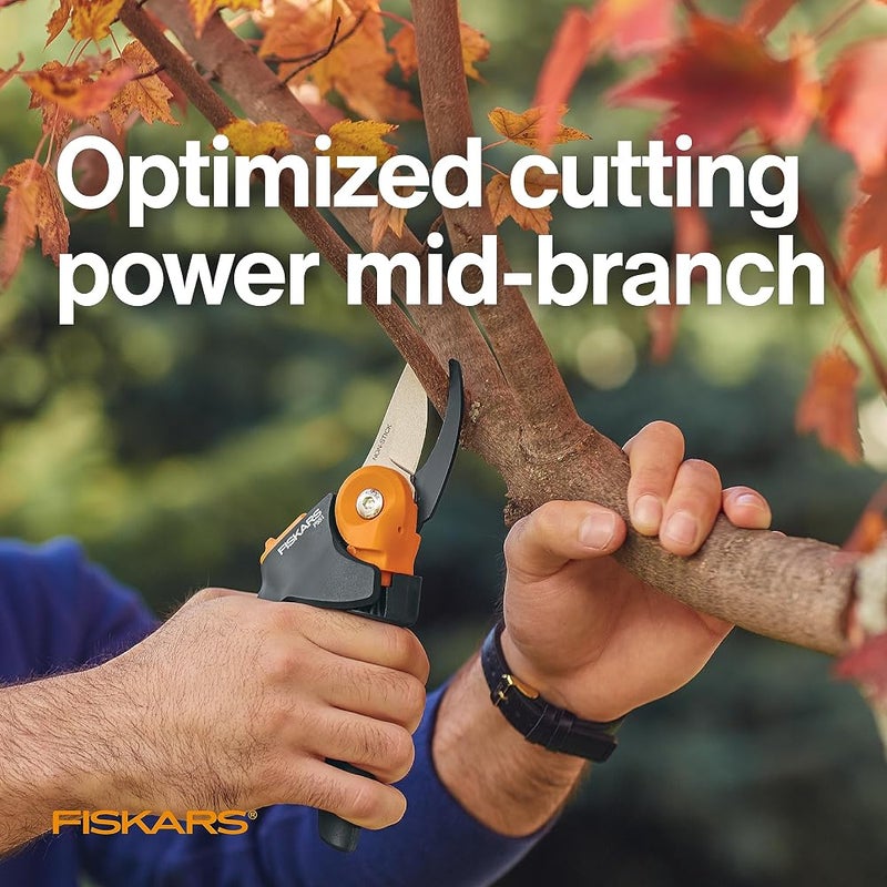 فيسكارس 1 FISKARS POWERGEAR مقص تقليم بايباس أسود/برتقالي - Image 3