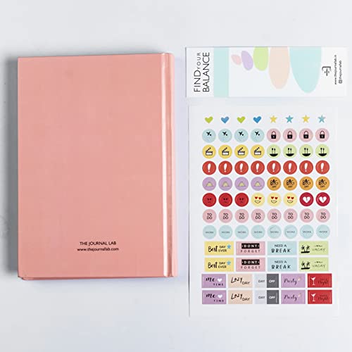 The Journal Lab Find Your Balance Undated Daily Planner | 4-Month Productivity & Wellness Planner Journal | 300 Pages | Habit Tracker, Mood Tracker & Gratitude Journal (Peach) - Image 2