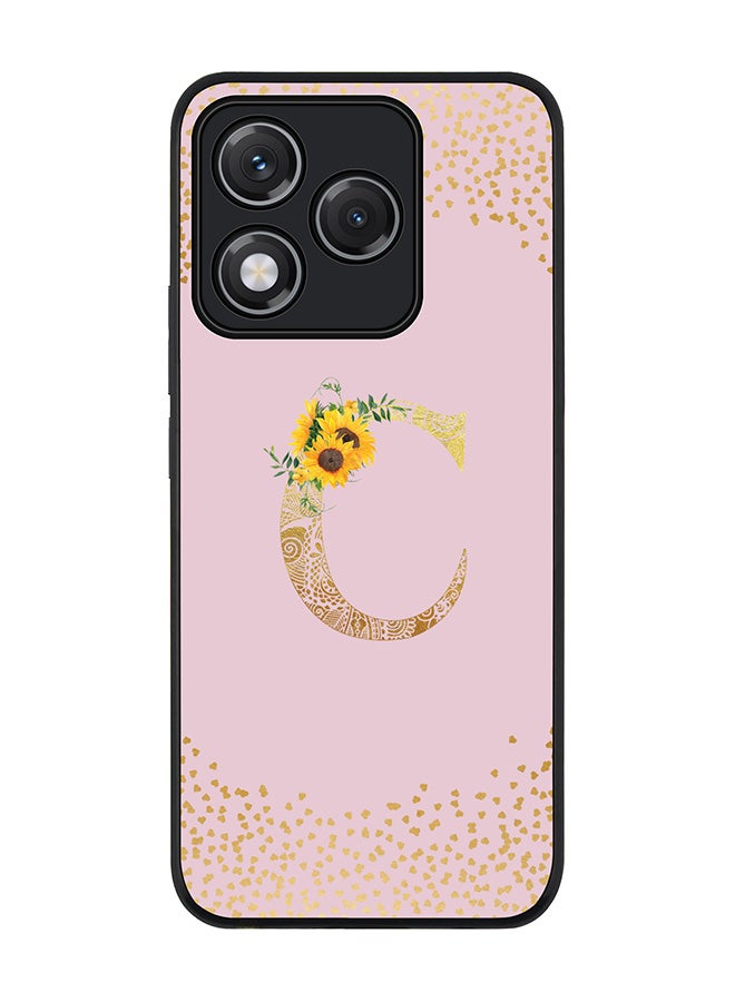 Stylizedd For Honor 400 Lite Case,Slim fit Camera Protection, Shockproof Thin Phone cover  - Custom Floral Monogram - C  (Pink )